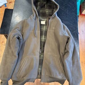 RedHead Taupe Fleece Jacket with Plaid Lining